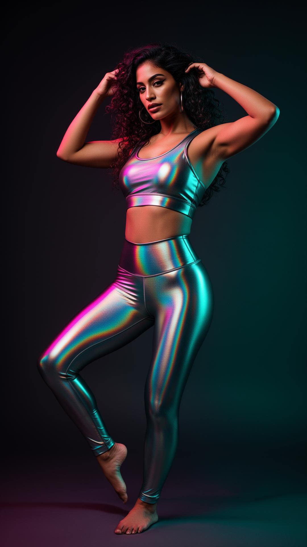 Modelo MF Sports en conjunto deportivo holográfico